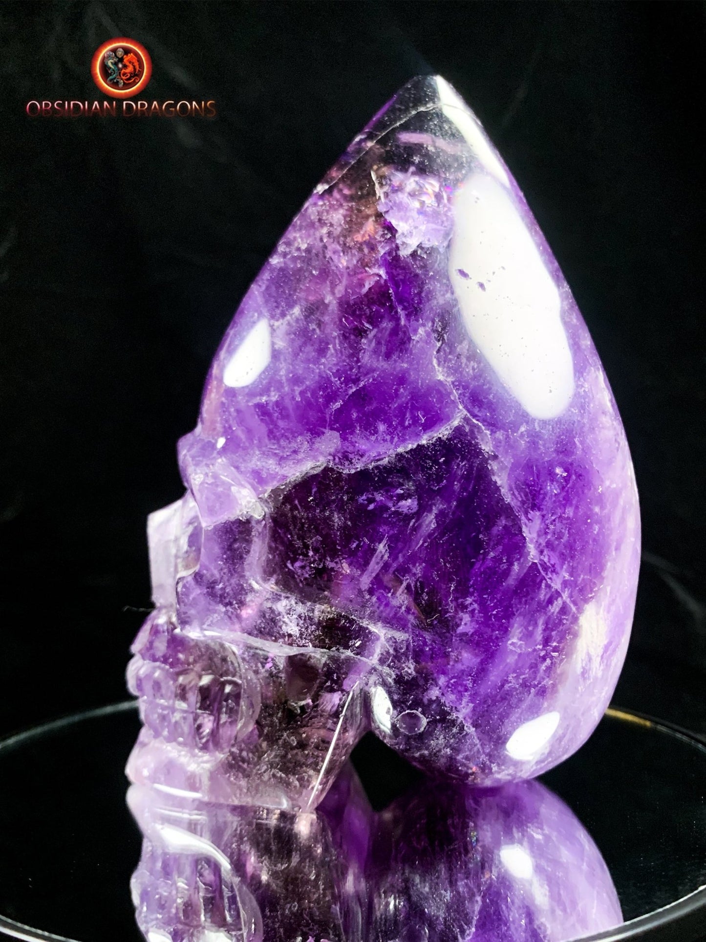 crâne de cristal en amétrine- Équilibre Éthéré