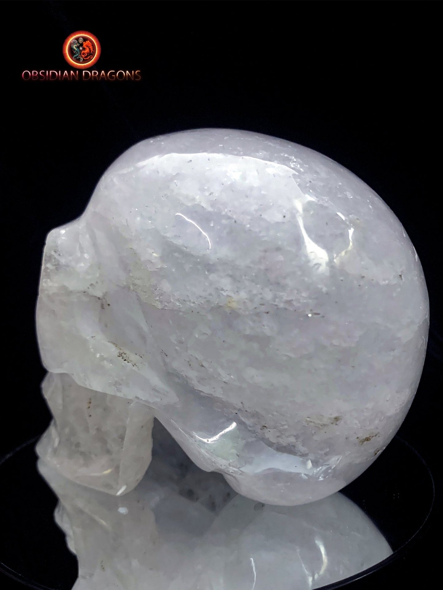 Grand crâne en cristal de roche himalayen- authentique