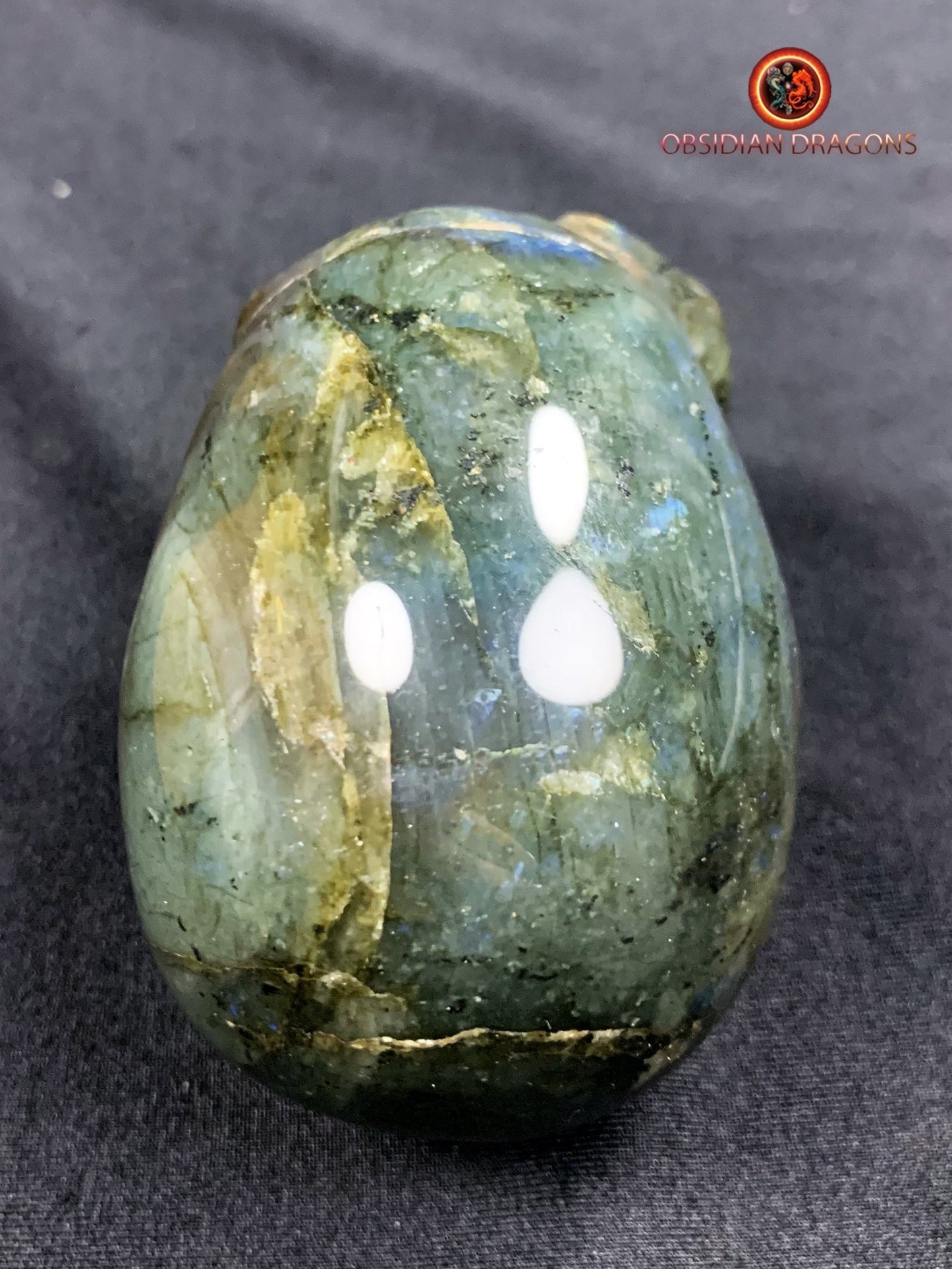 crâne de cristal en labradorite- unique