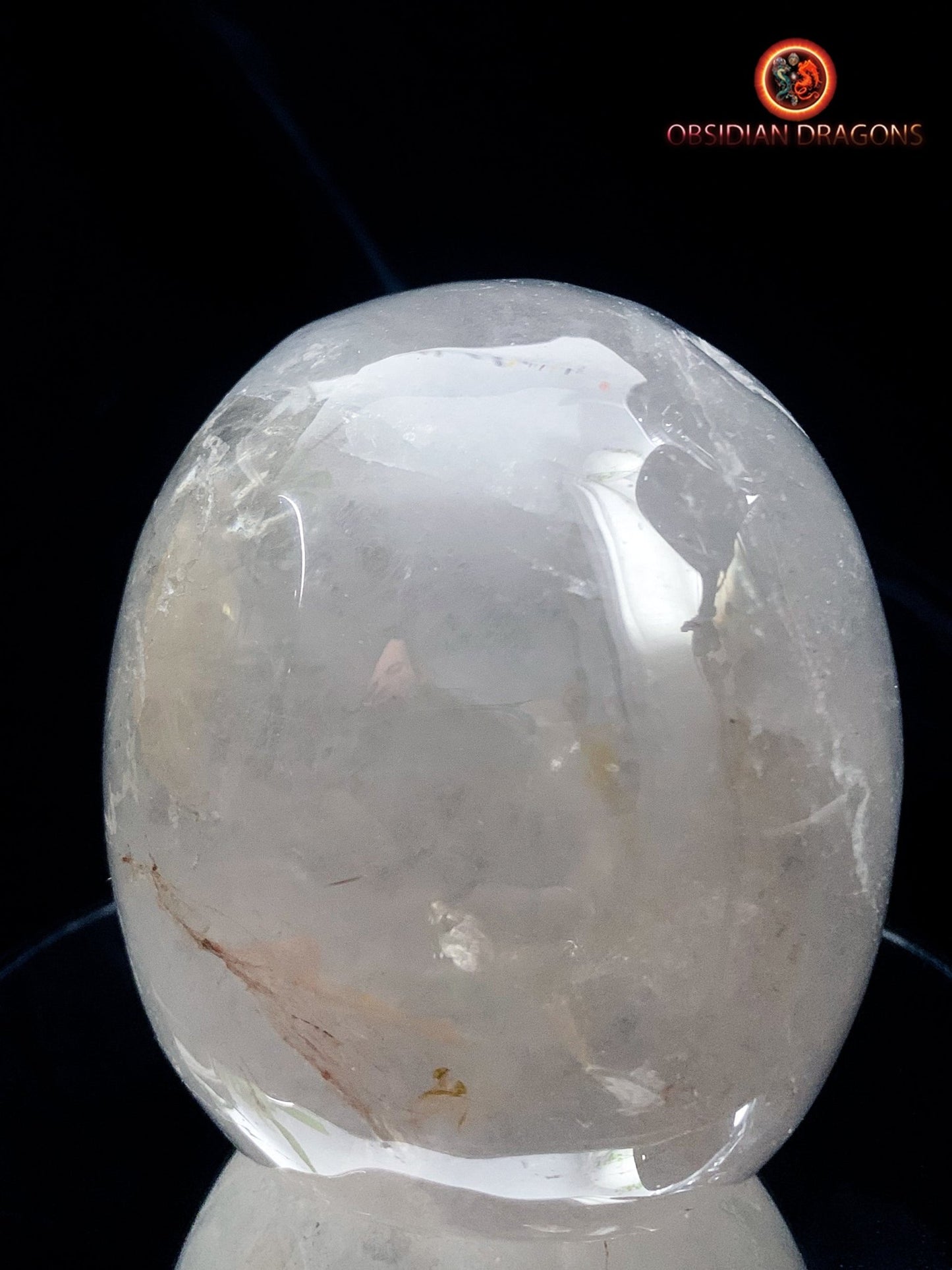 Grand crâne en cristal de roche himalayen- Original