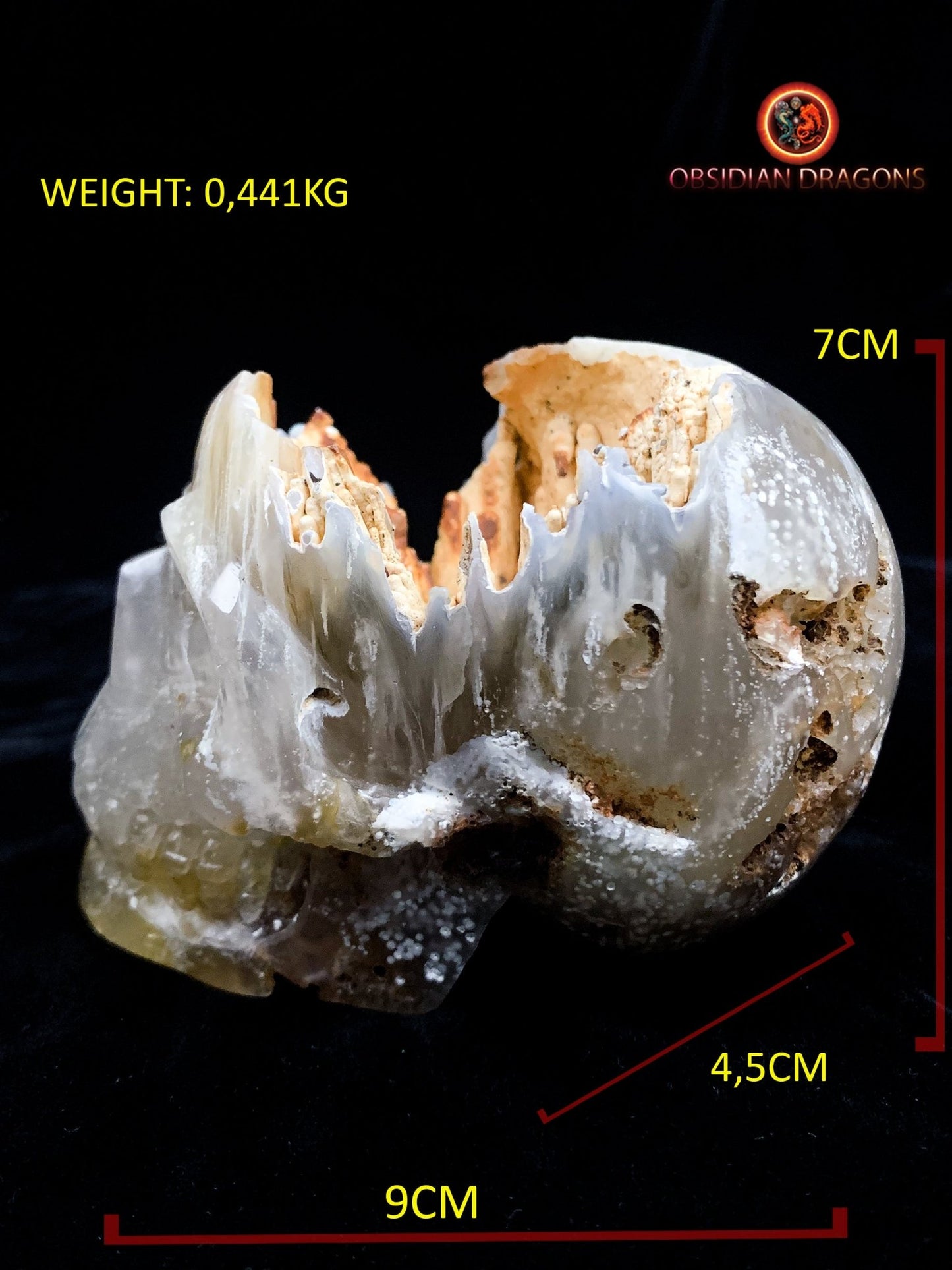 Crâne de cristal Rare- Concrétions stalactiformes