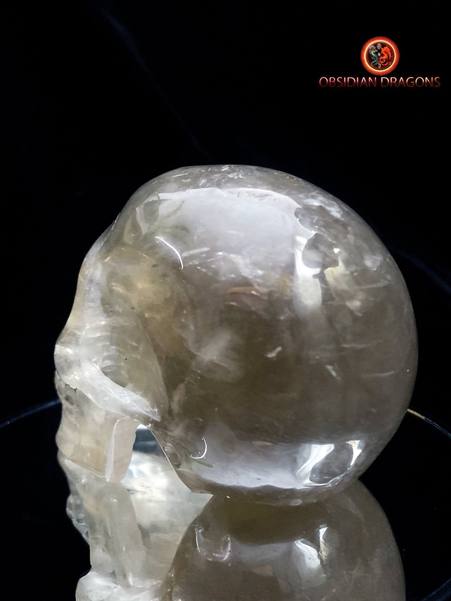 crâne en cristal de roche himalayen- authentique