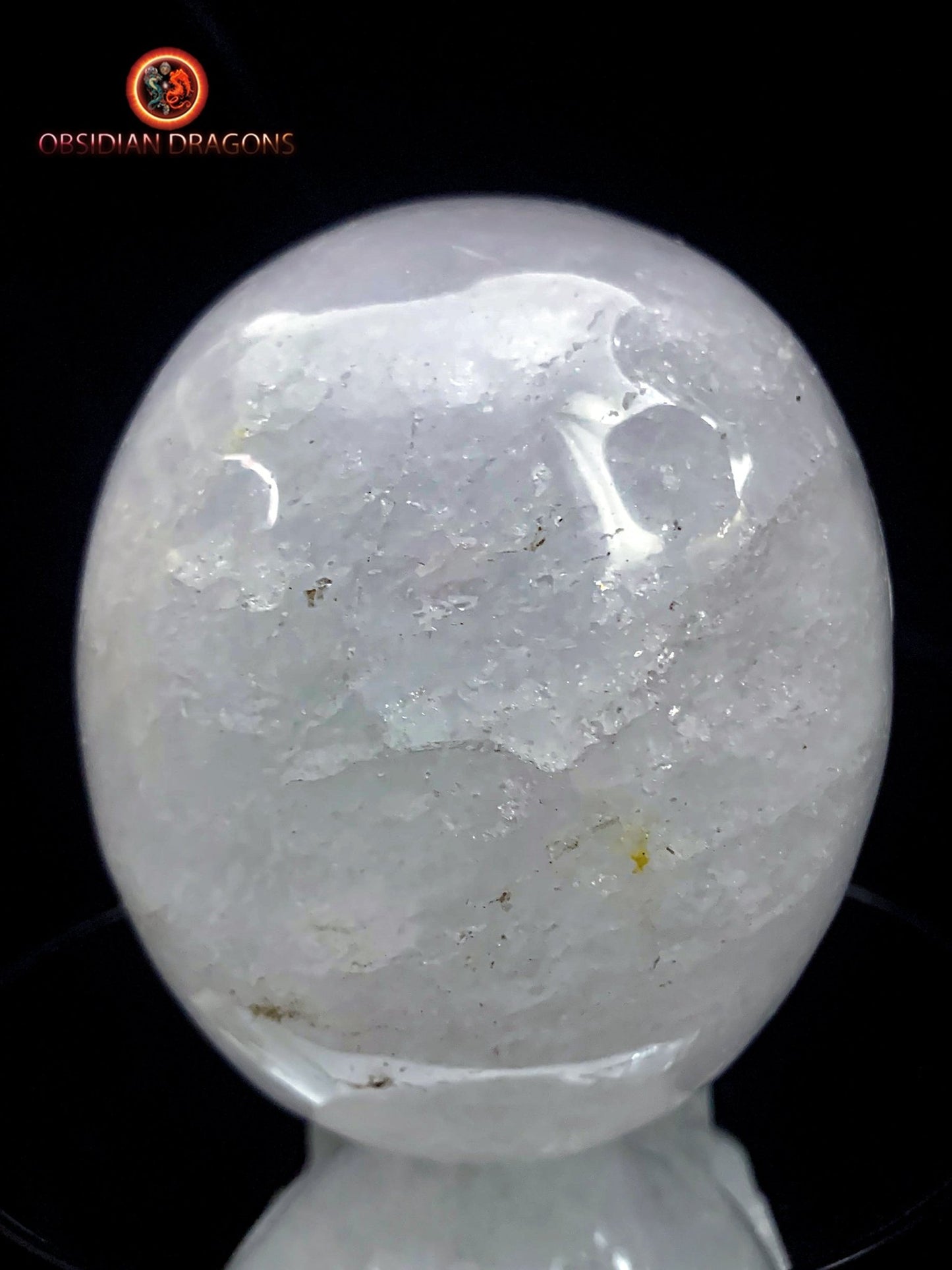 Grand crâne en cristal de roche himalayen- authentique