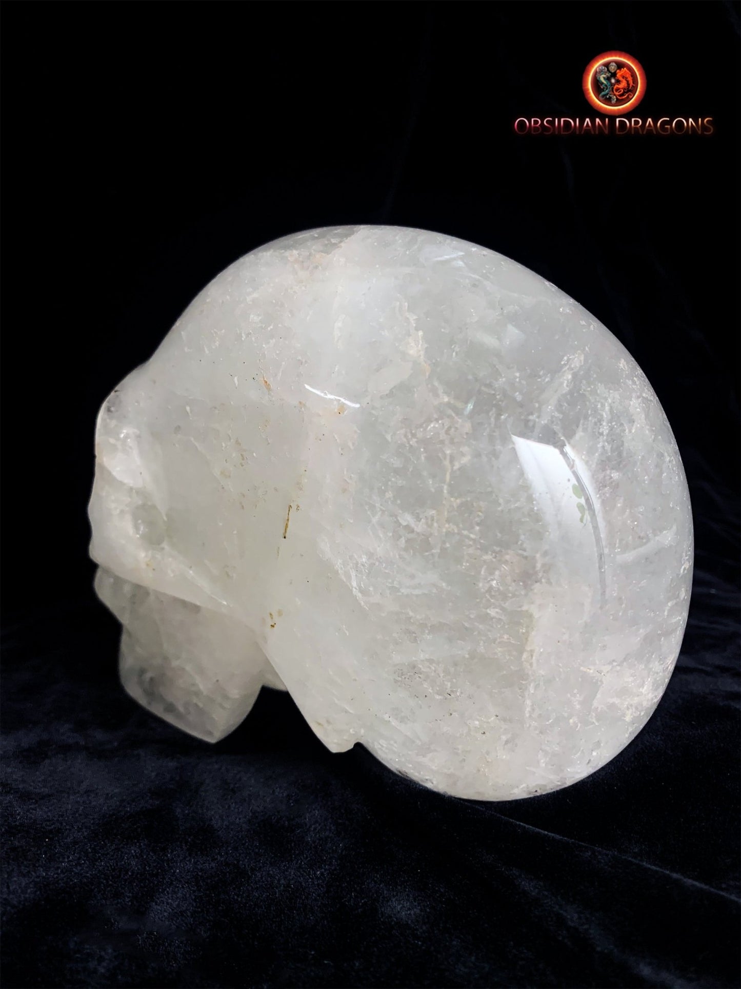 Grand crâne en cristal de roche himalayen- Unique