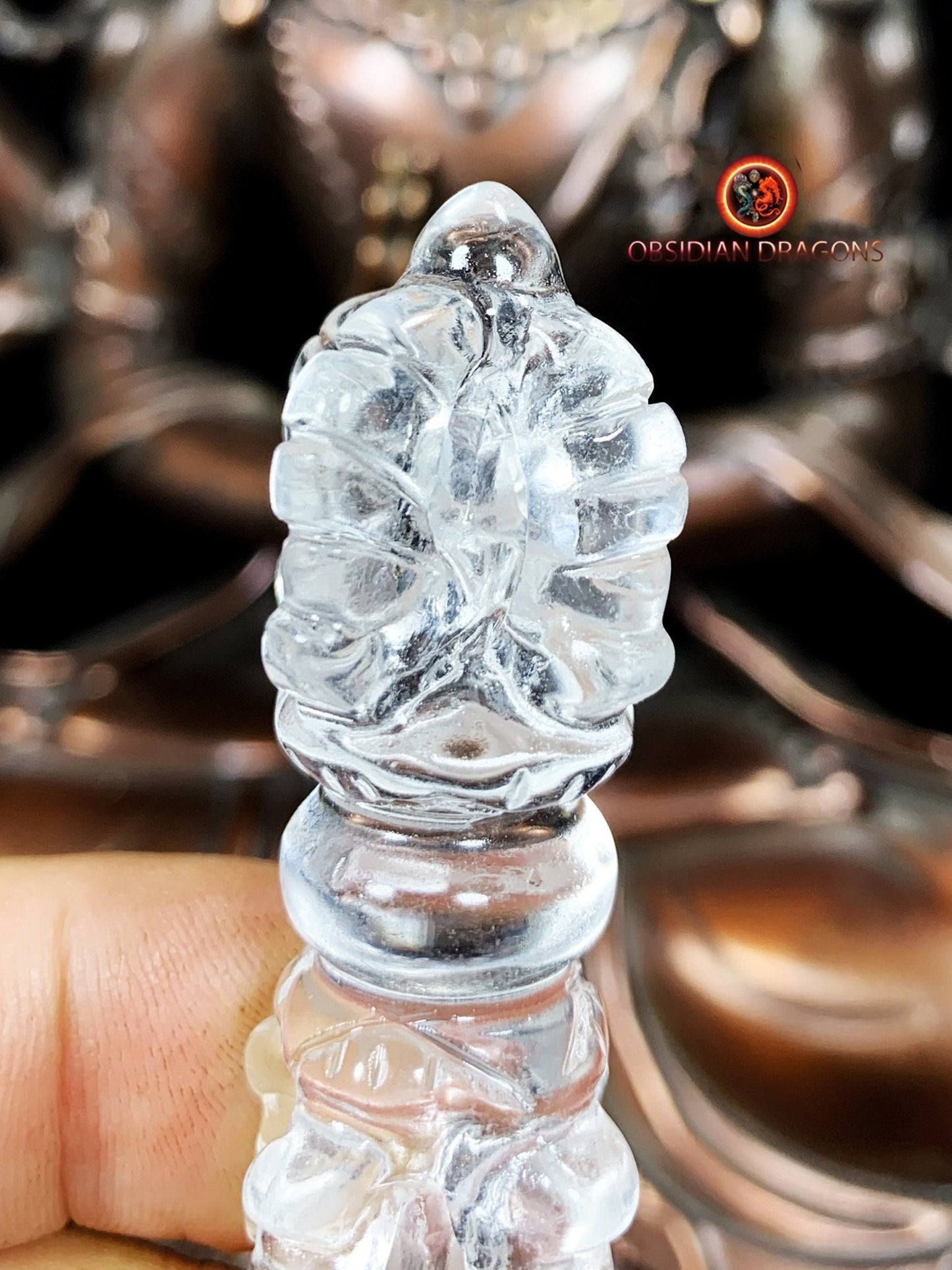 Dorje en cristal de roche naturel