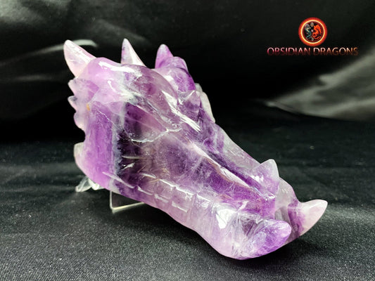 crâne de dragon- artisanal- fluorite- unique