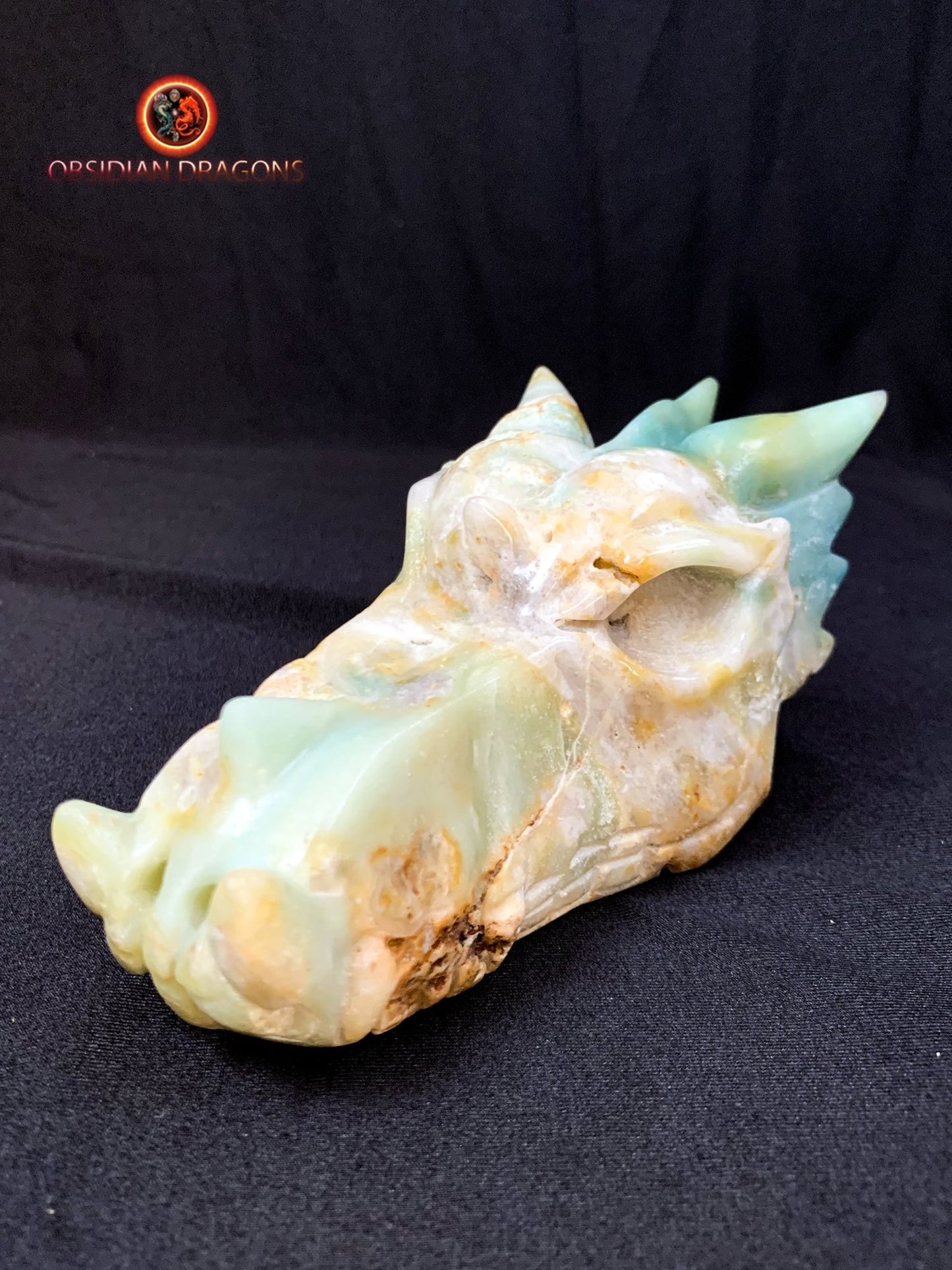 crâne de dragon- artisanal- amazonite- unique