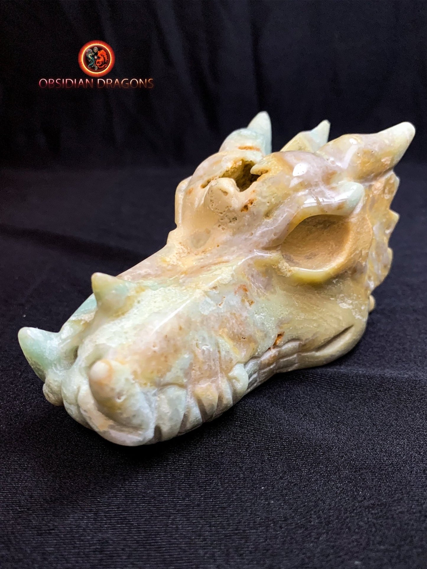 crâne de dragon- artisanal- amazonite- unique