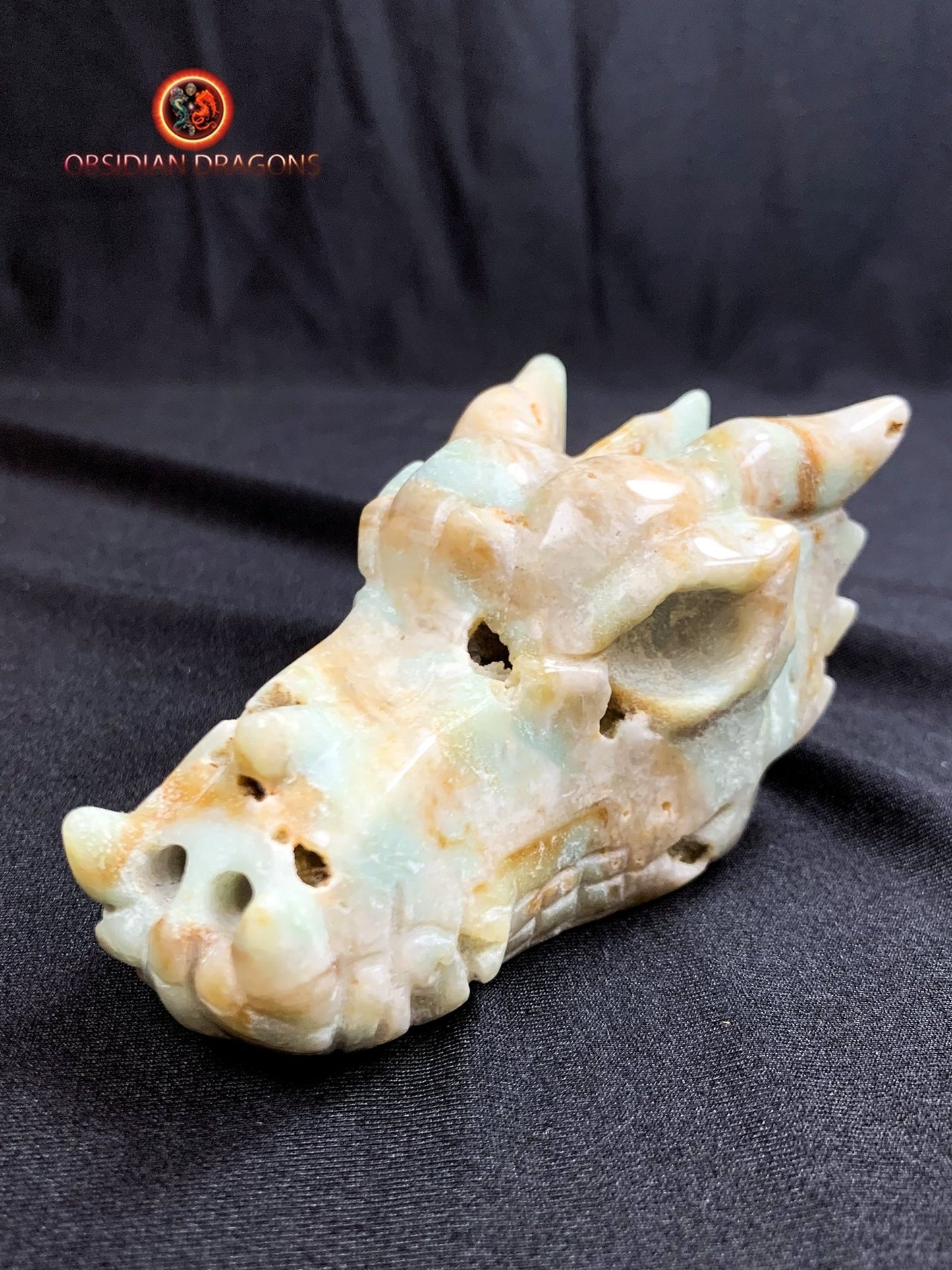 crâne de dragon- artisanal- amazonite- unique
