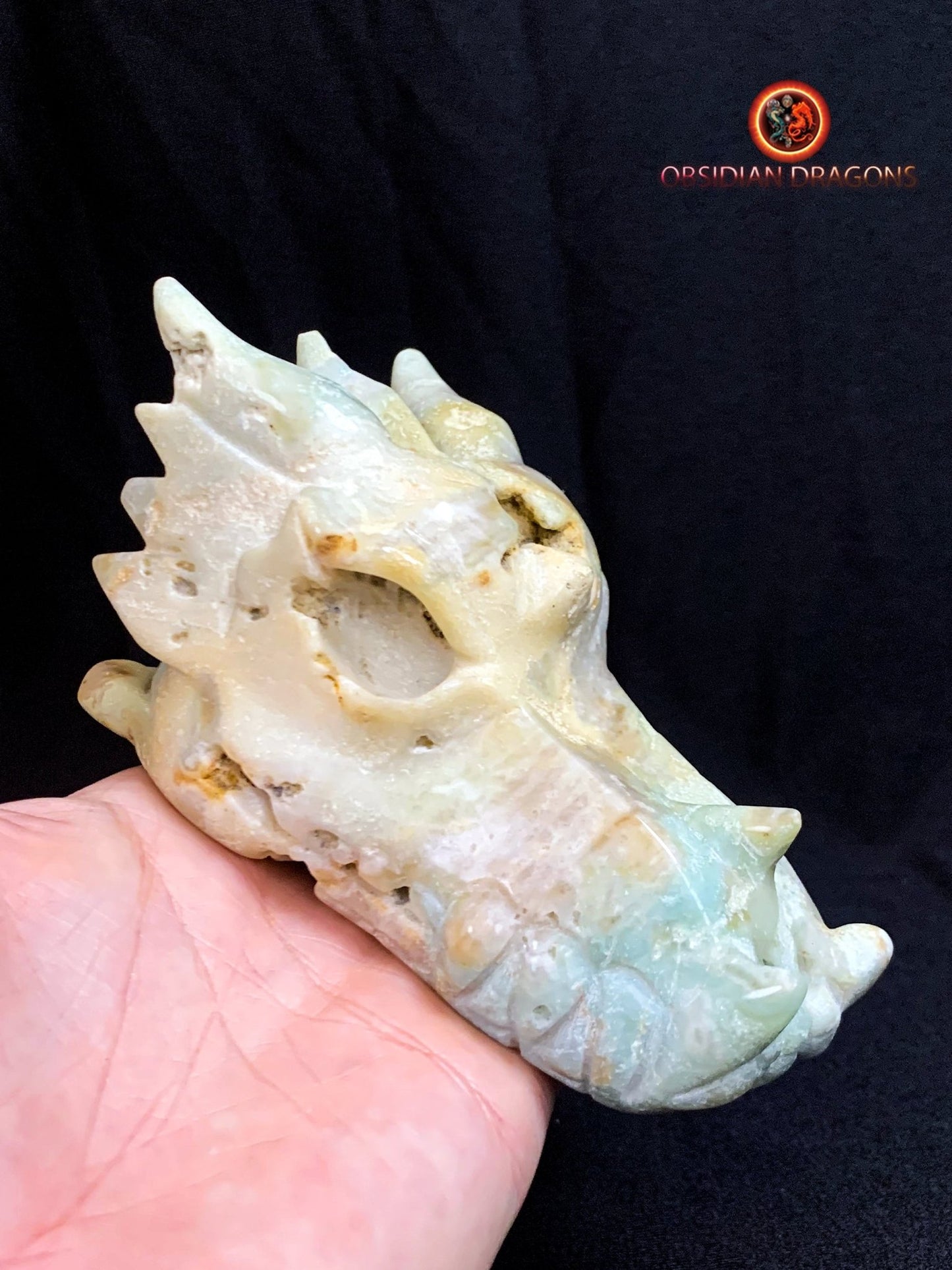 crâne de dragon- artisanal- amazonite- unique