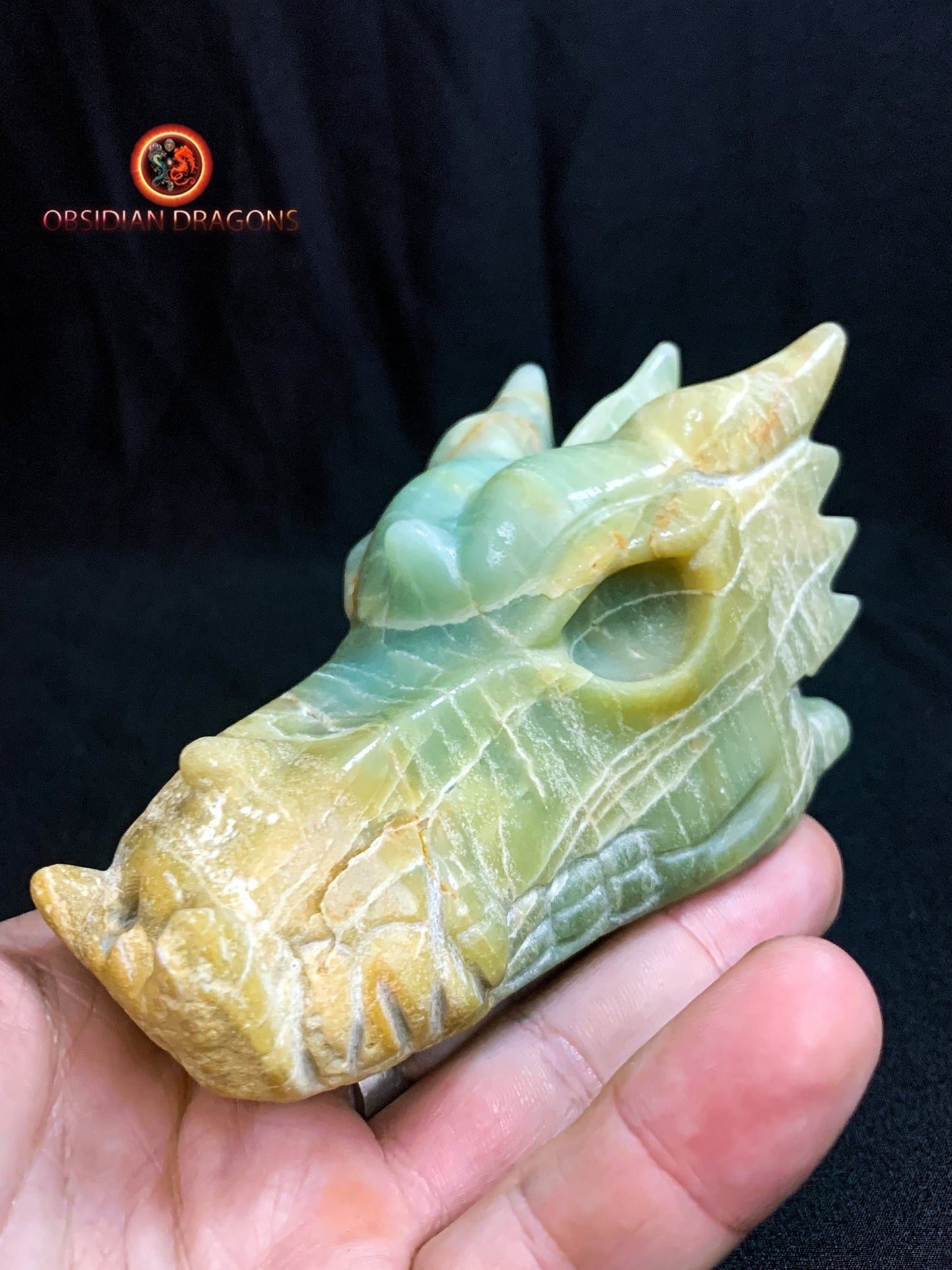 crâne de dragon- artisanal- amazonite- unique