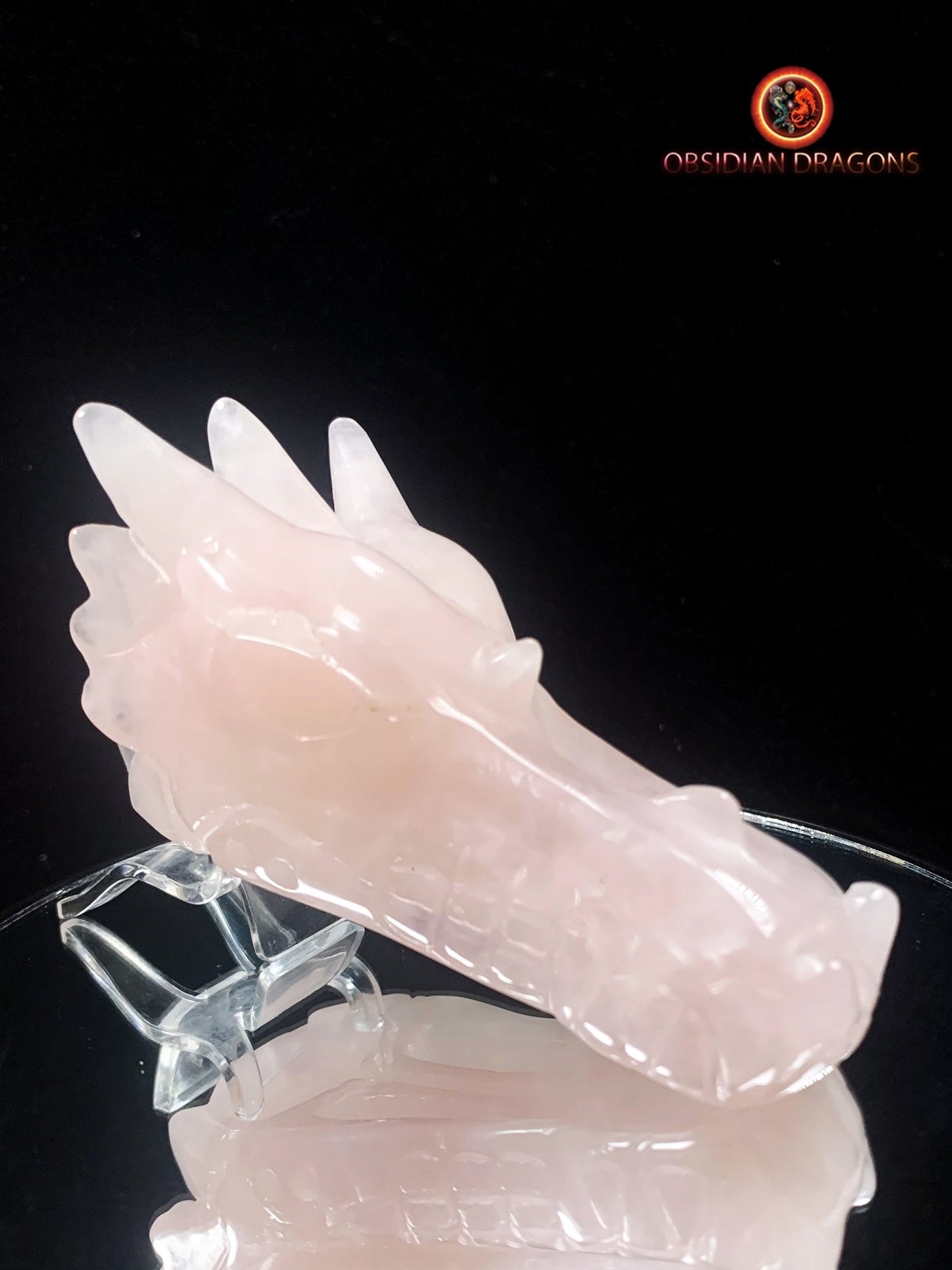Crâne de dragon- Quartz rose- Authentique