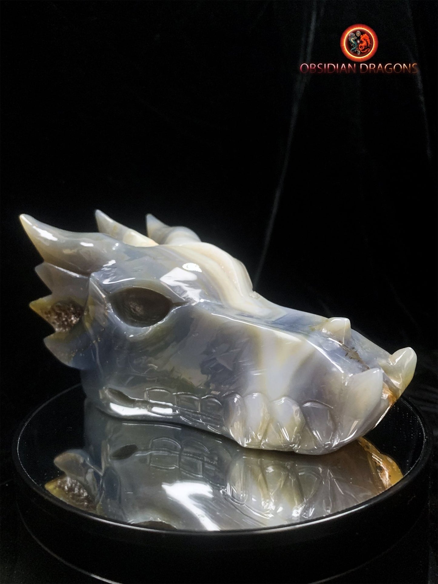 Crâne de dragon- Geode de quartz- Exceptionnel | obsidian dragons