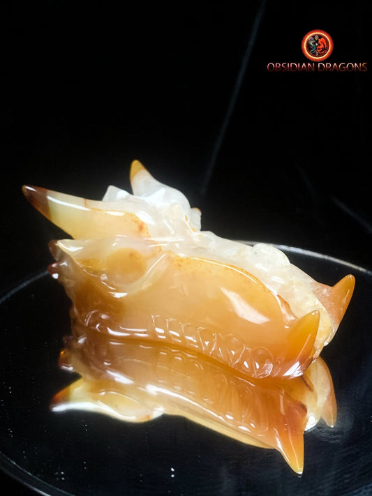 Crâne de dragon- Geode de quartz- Artisanal | obsidian dragons