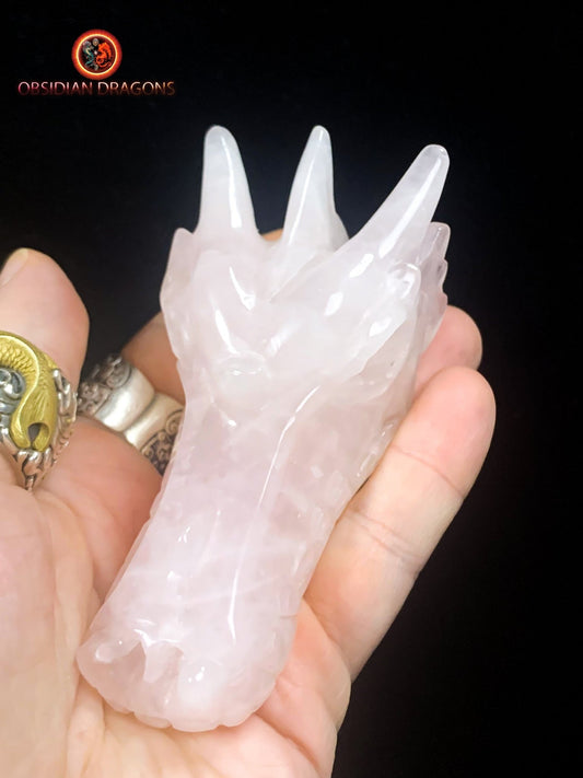 Crâne de dragon- Quartz rose- Authentique