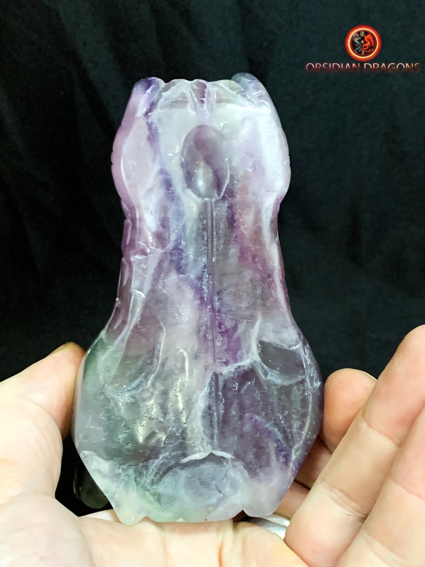 crâne de dragon- artisanal- fluorite- unique