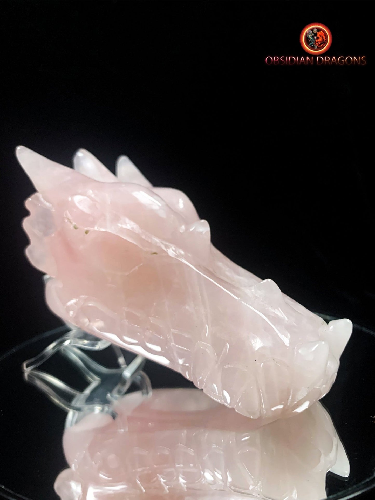 Crâne de dragon- Quartz rose- Artisanal