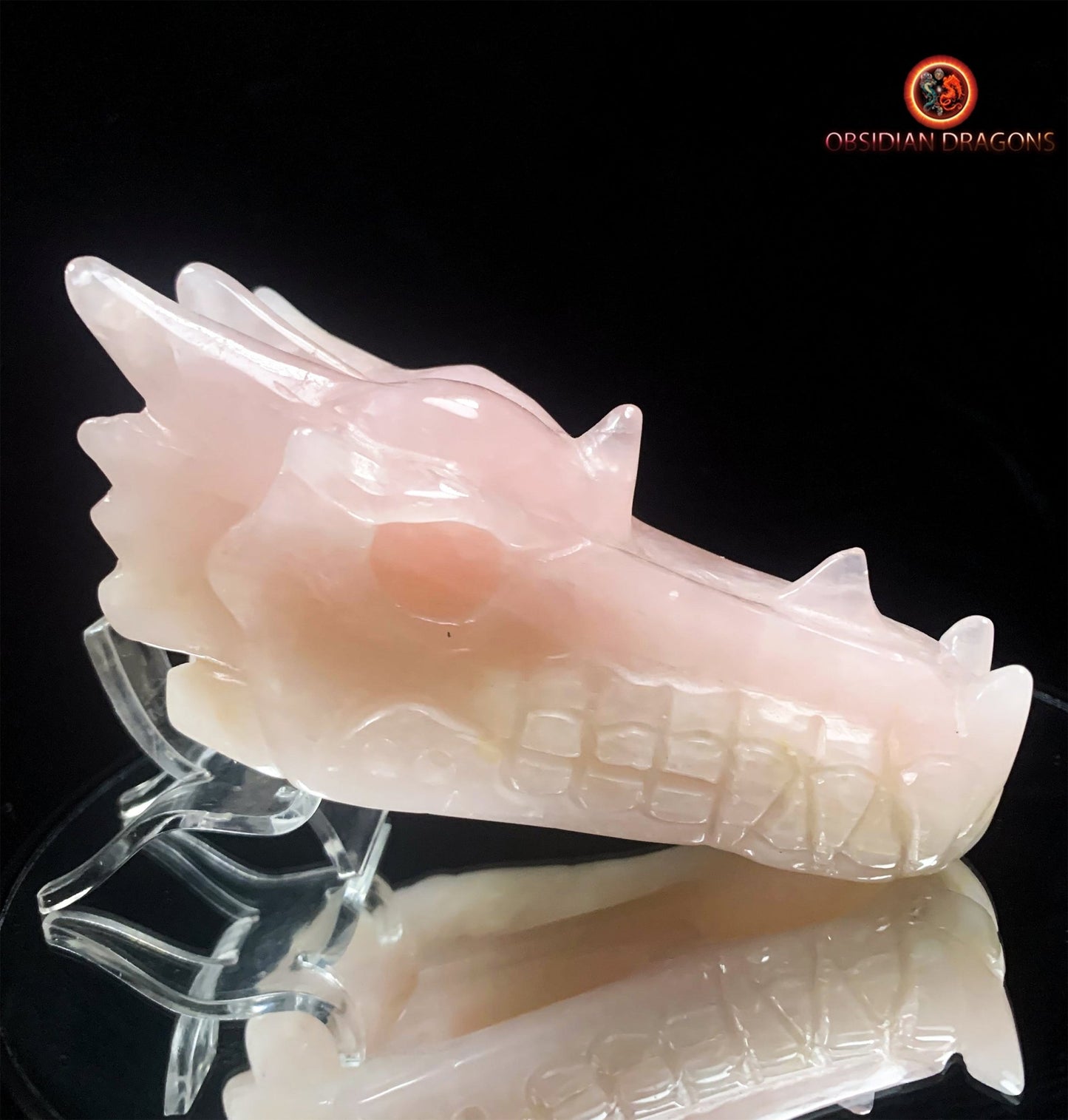 Crâne de dragon- Quartz rose- Artisanal et Unique