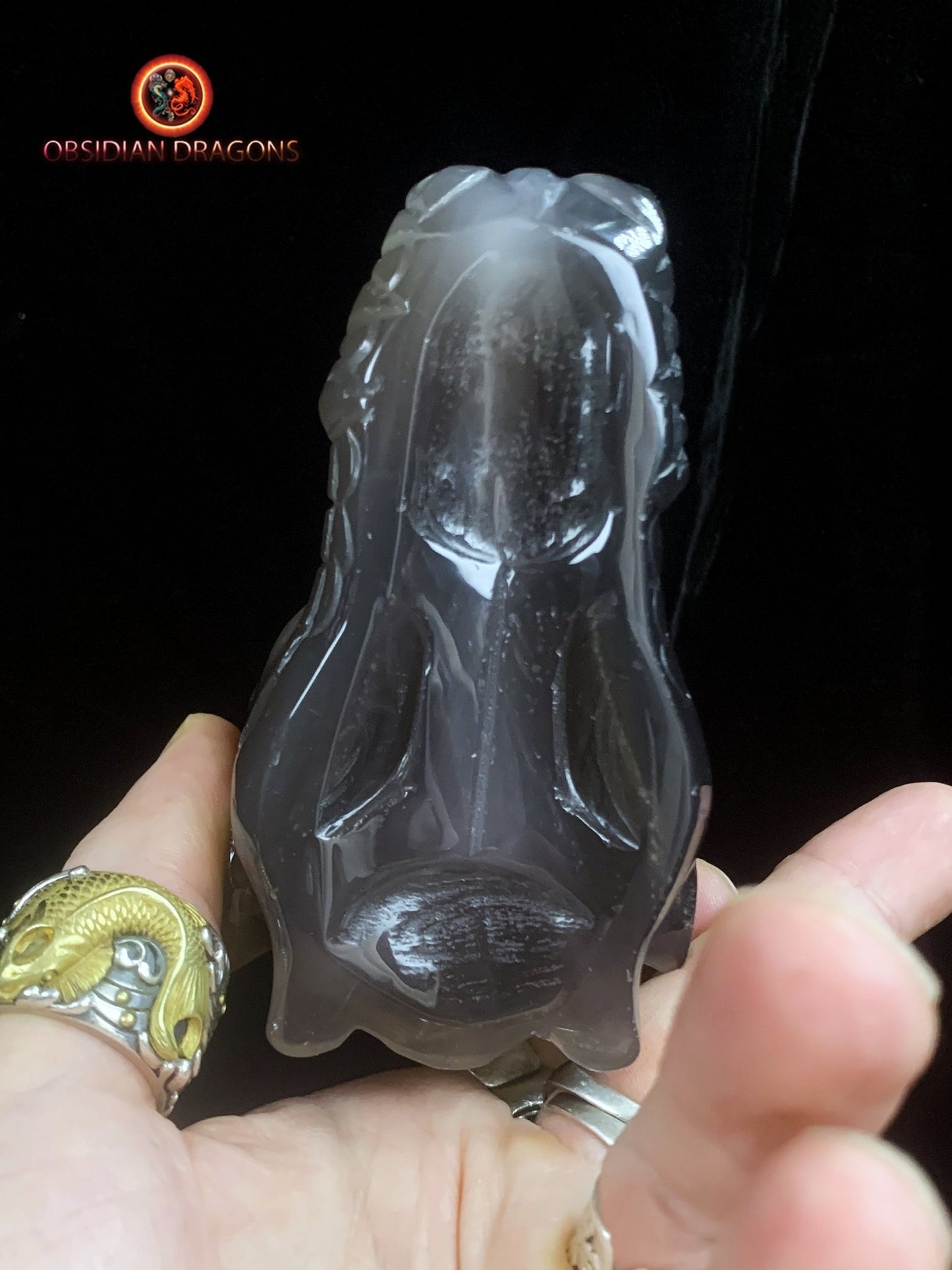 Crâne de dragon- Géode de quartz- Méditation draconique | obsidian dragons
