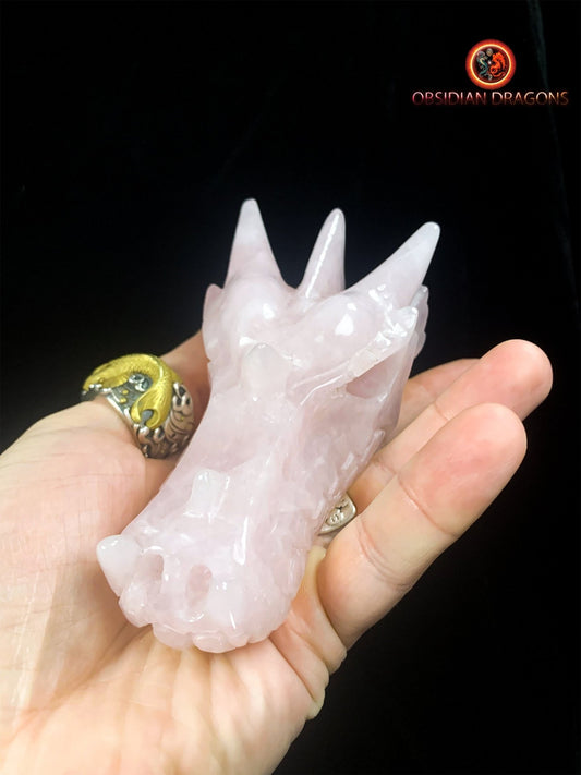 Crâne de dragon- Quartz rose- Unique