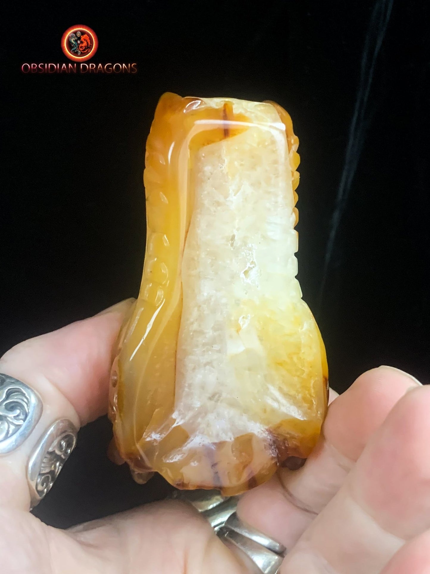 Crâne de dragon- Geode de quartz- Artisanal | obsidian dragons