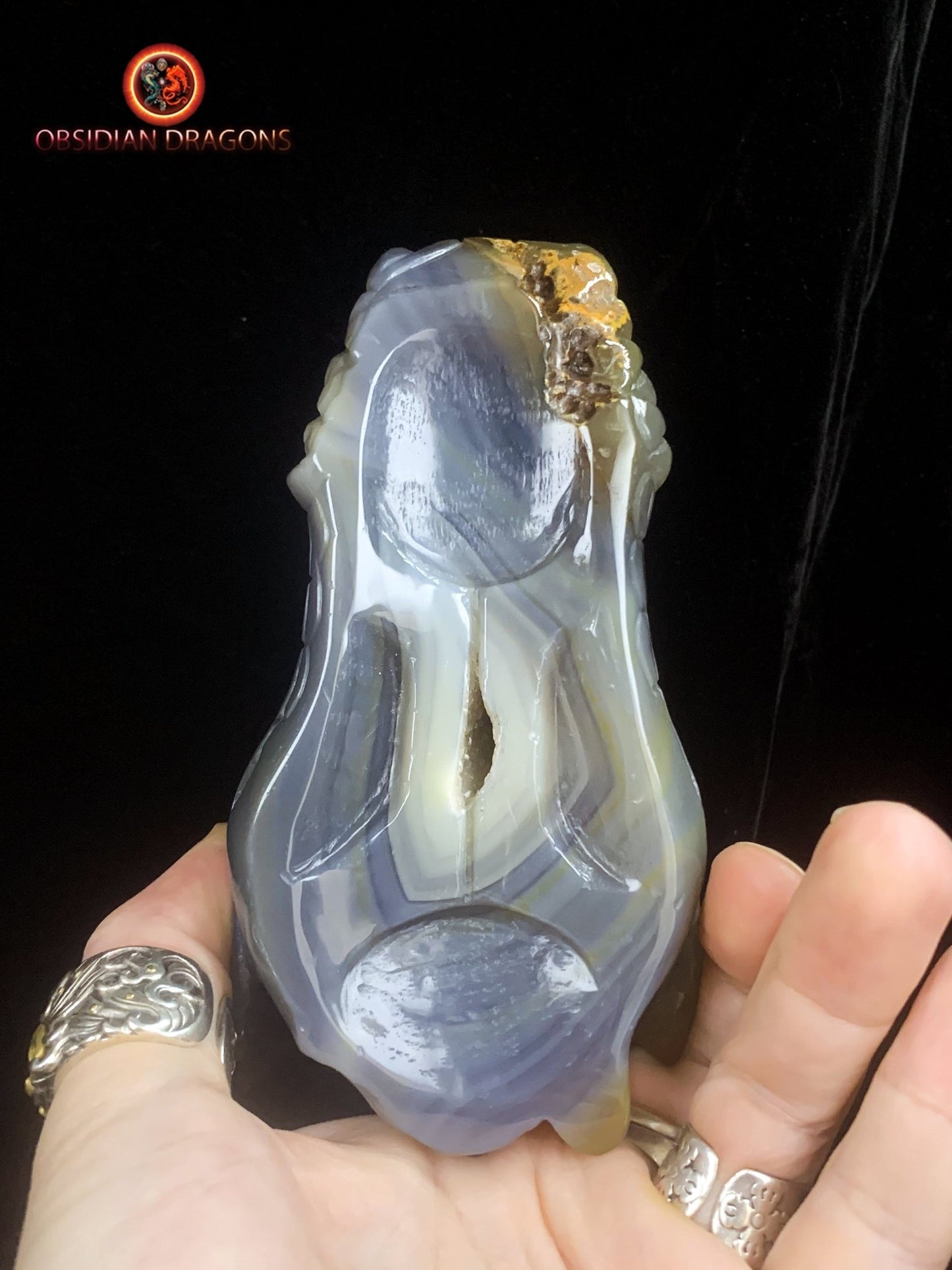 Crâne de dragon- Geode de quartz- Exceptionnel | obsidian dragons