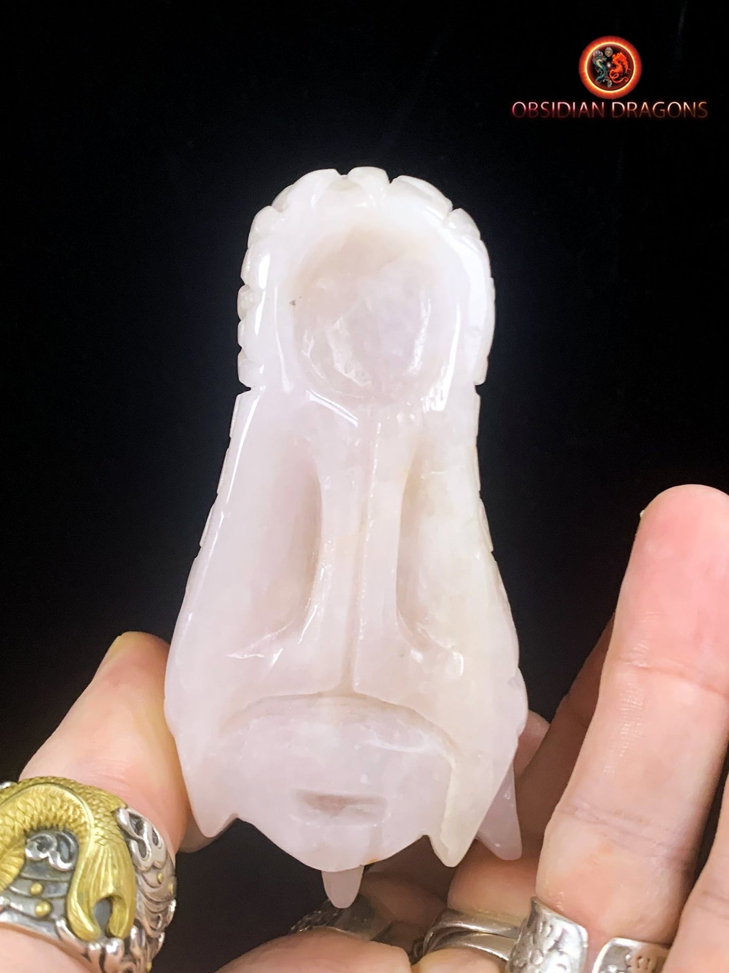 Crâne de dragon- Quartz rose- Artisanal et Unique