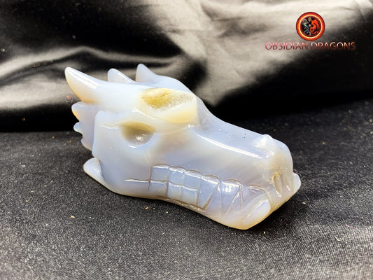 crâne de dragon, crystal dragon skull, travail artisanal, pièce unique, géode de quartz, agate - obsidian dragon