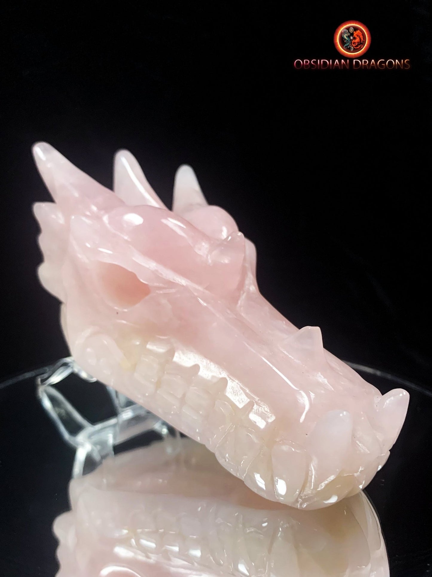 Crâne de dragon- Quartz rose- Artisanal et Unique