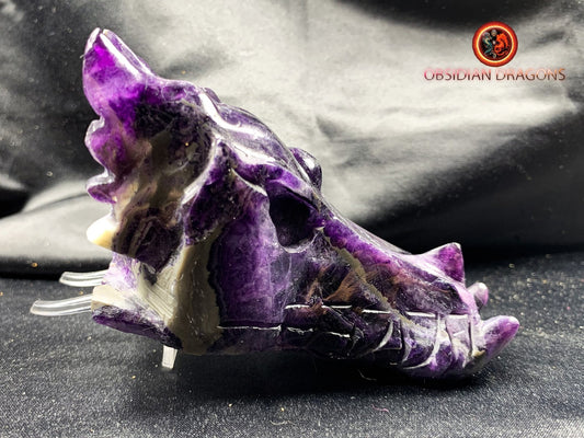 crâne de dragon- artisanal- fluorite- unique