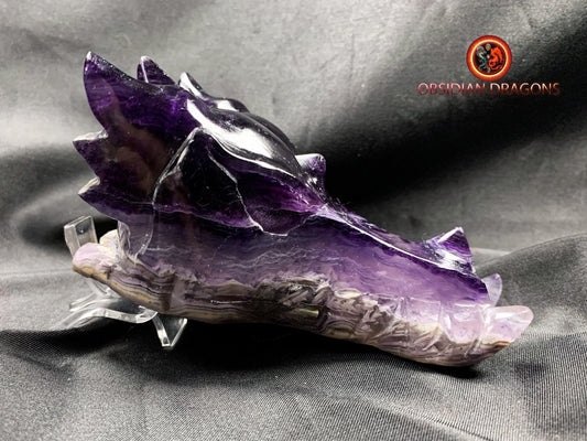 crâne de dragon- artisanal- fluorite- unique