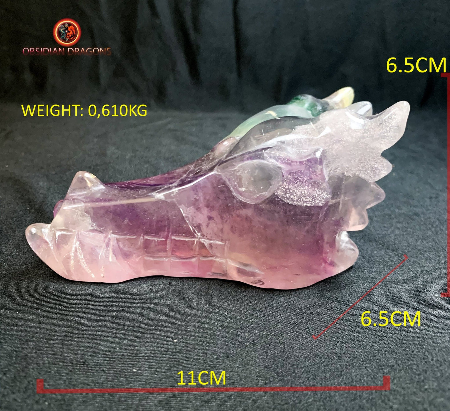 crâne de dragon- artisanal- fluorite- unique