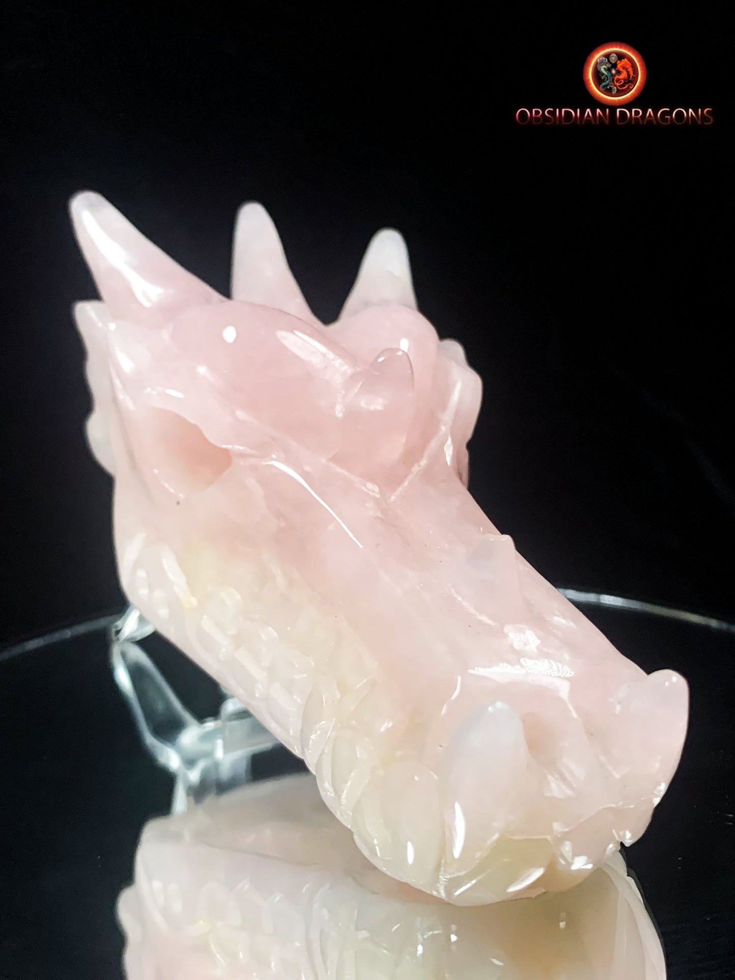 Crâne de dragon- Quartz rose- Artisanal et Unique