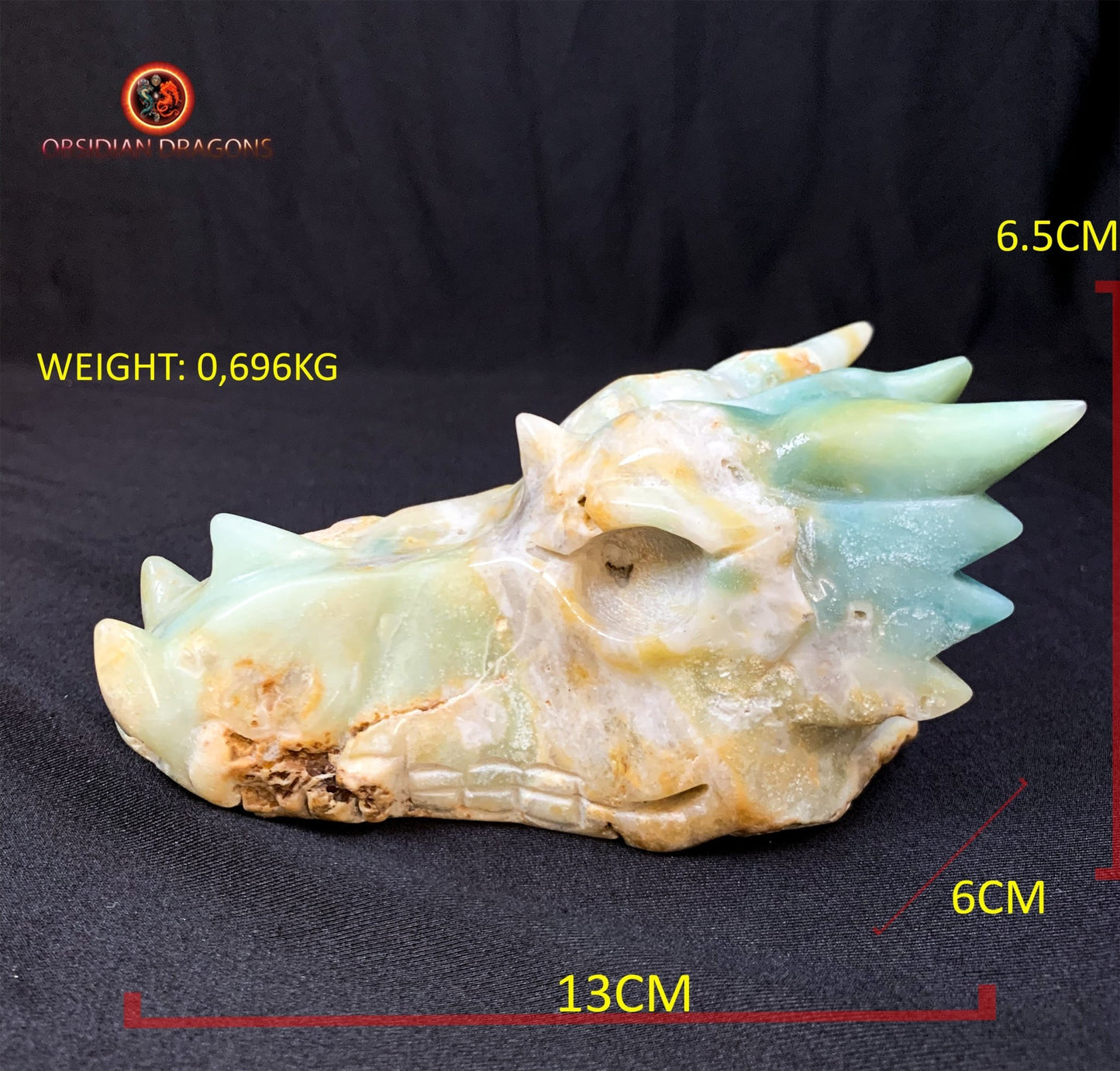 crâne de dragon- artisanal- amazonite- unique