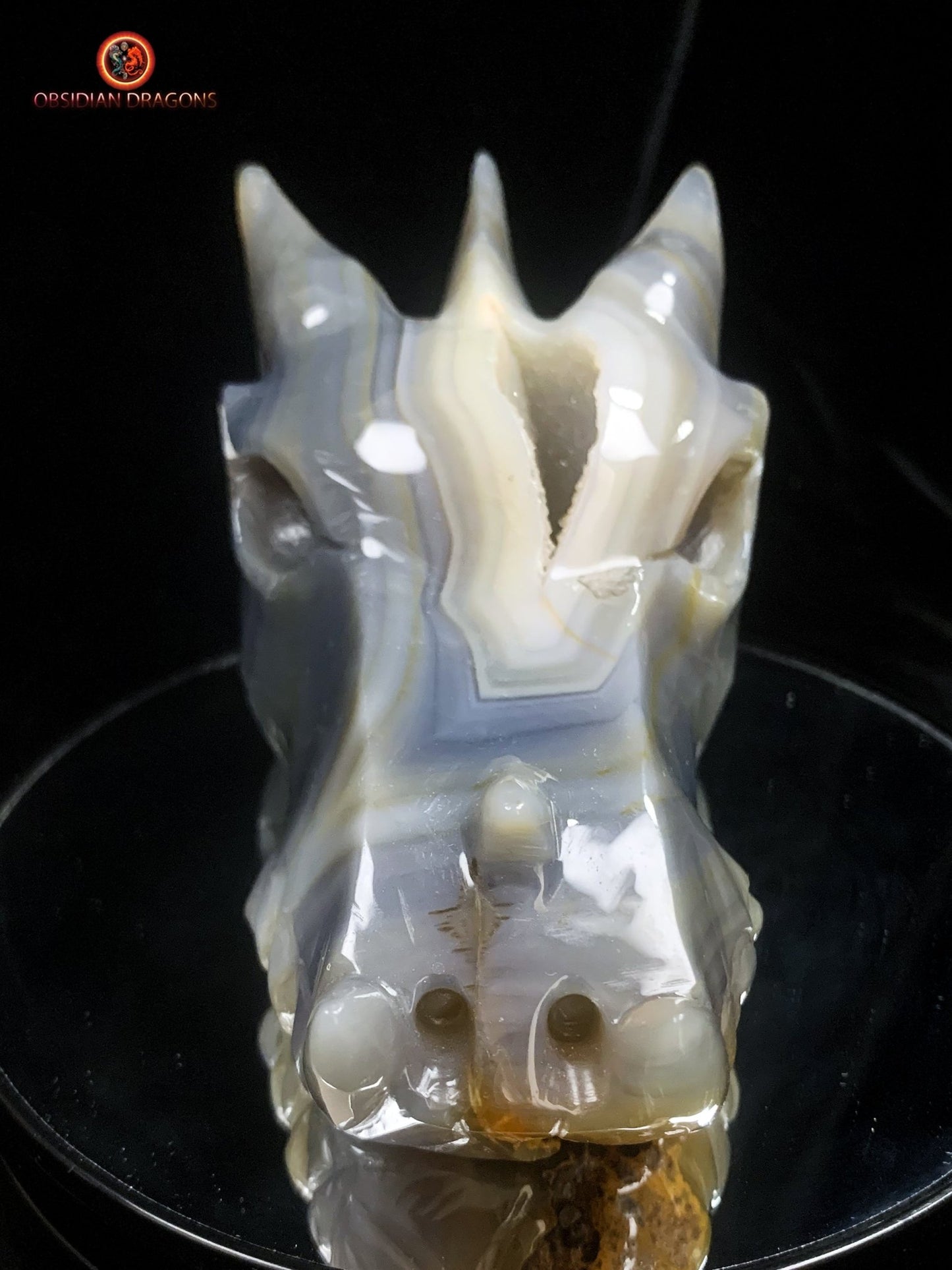 Crâne de dragon- Geode de quartz- Exceptionnel | obsidian dragons