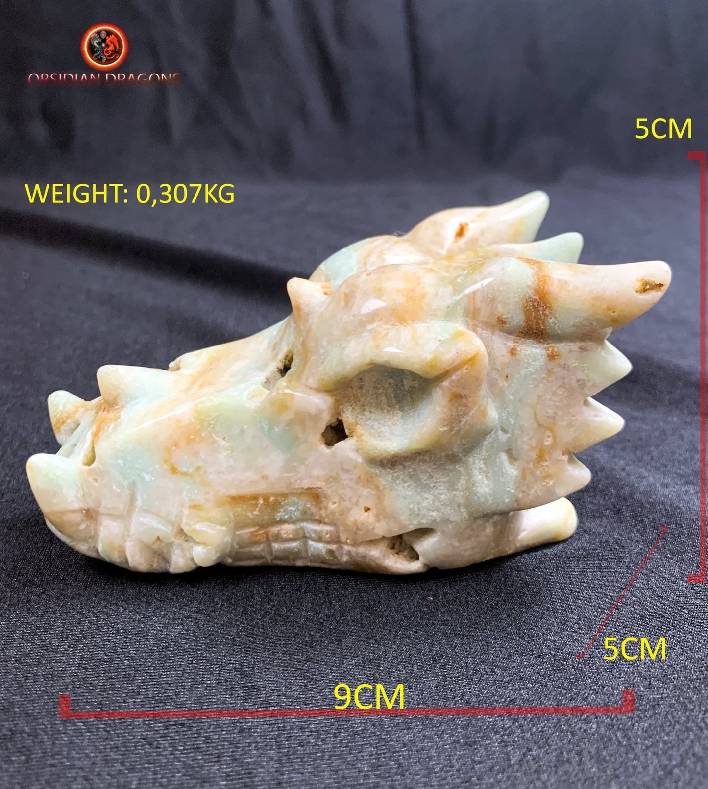 crâne de dragon- artisanal- amazonite- unique
