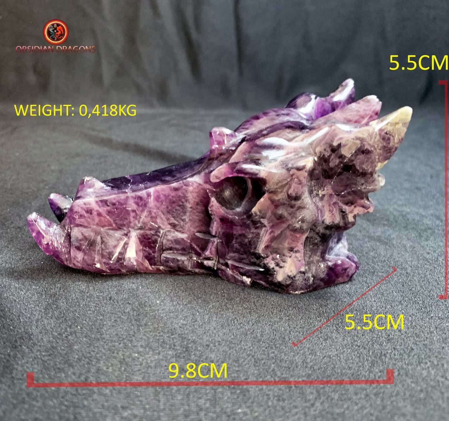 crâne de dragon- artisanal- fluorite- unique