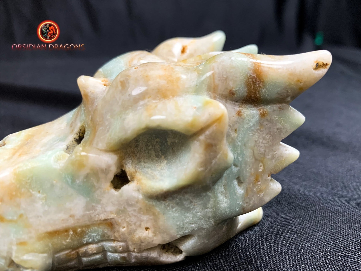 crâne de dragon- artisanal- amazonite- unique