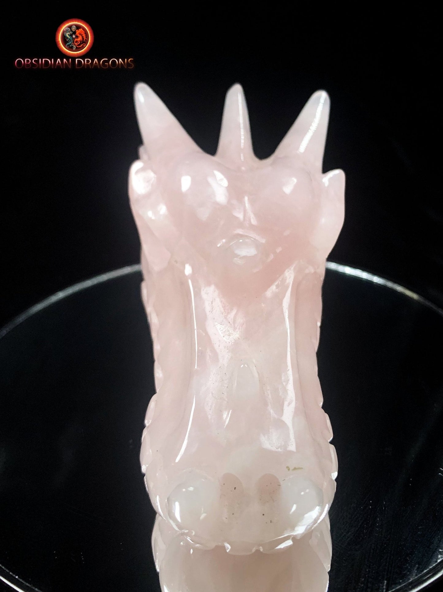 Crâne de dragon- Quartz rose- Artisanal
