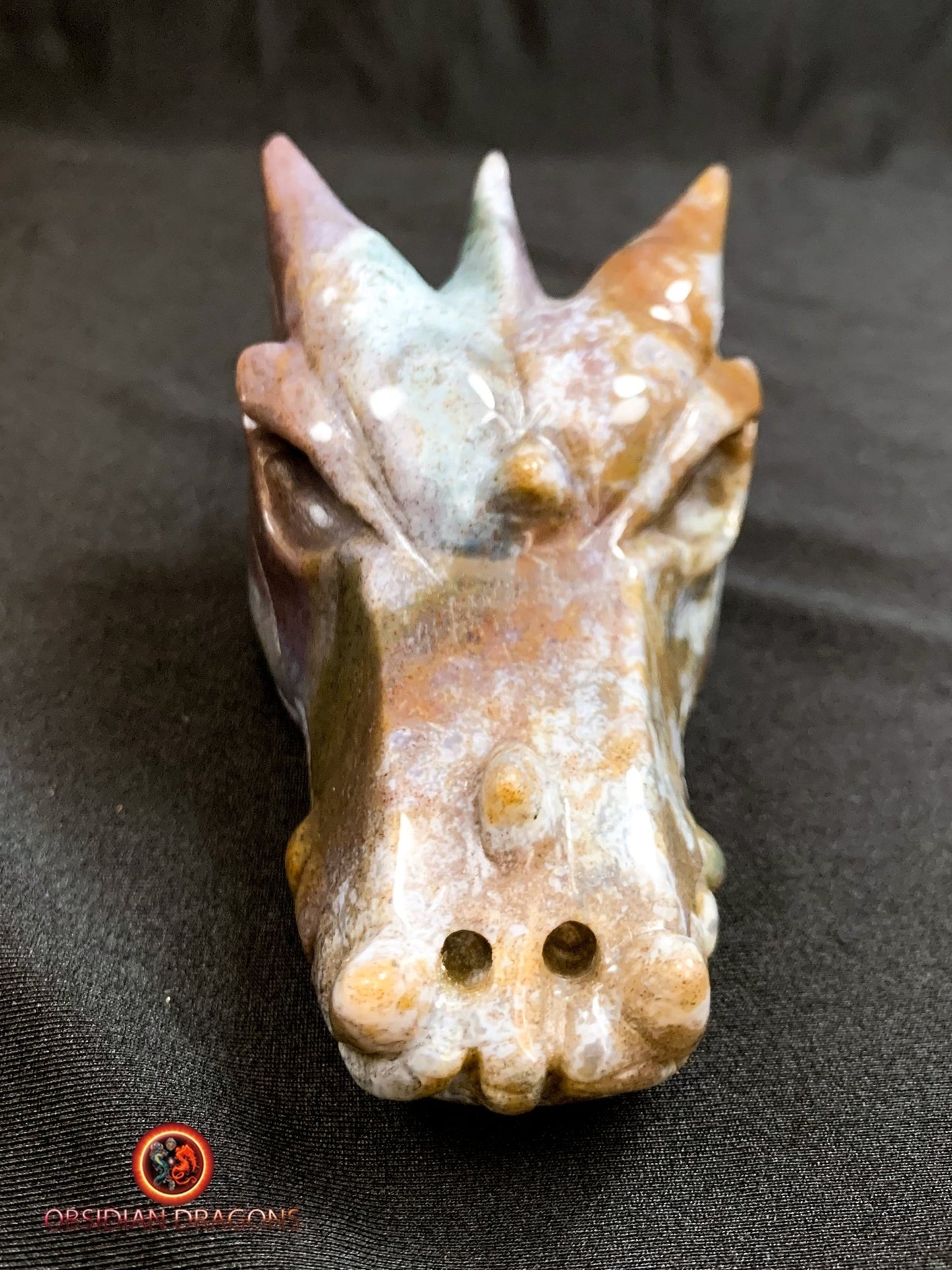 CRÂNE DE DRAGON- ARTISANAL- AGATE MOUSSE-UNIQUE
