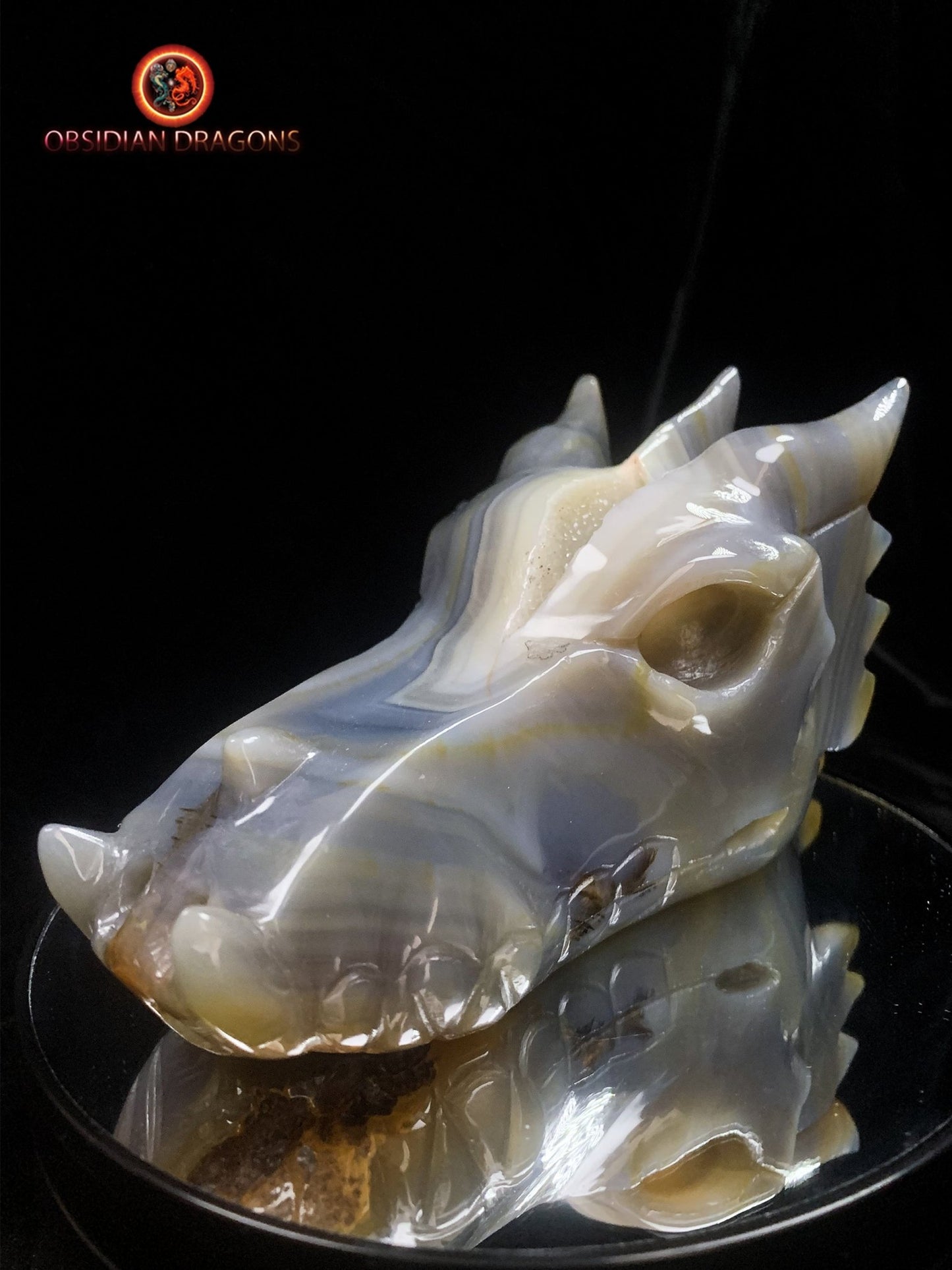 Crâne de dragon- Geode de quartz- Exceptionnel | obsidian dragons