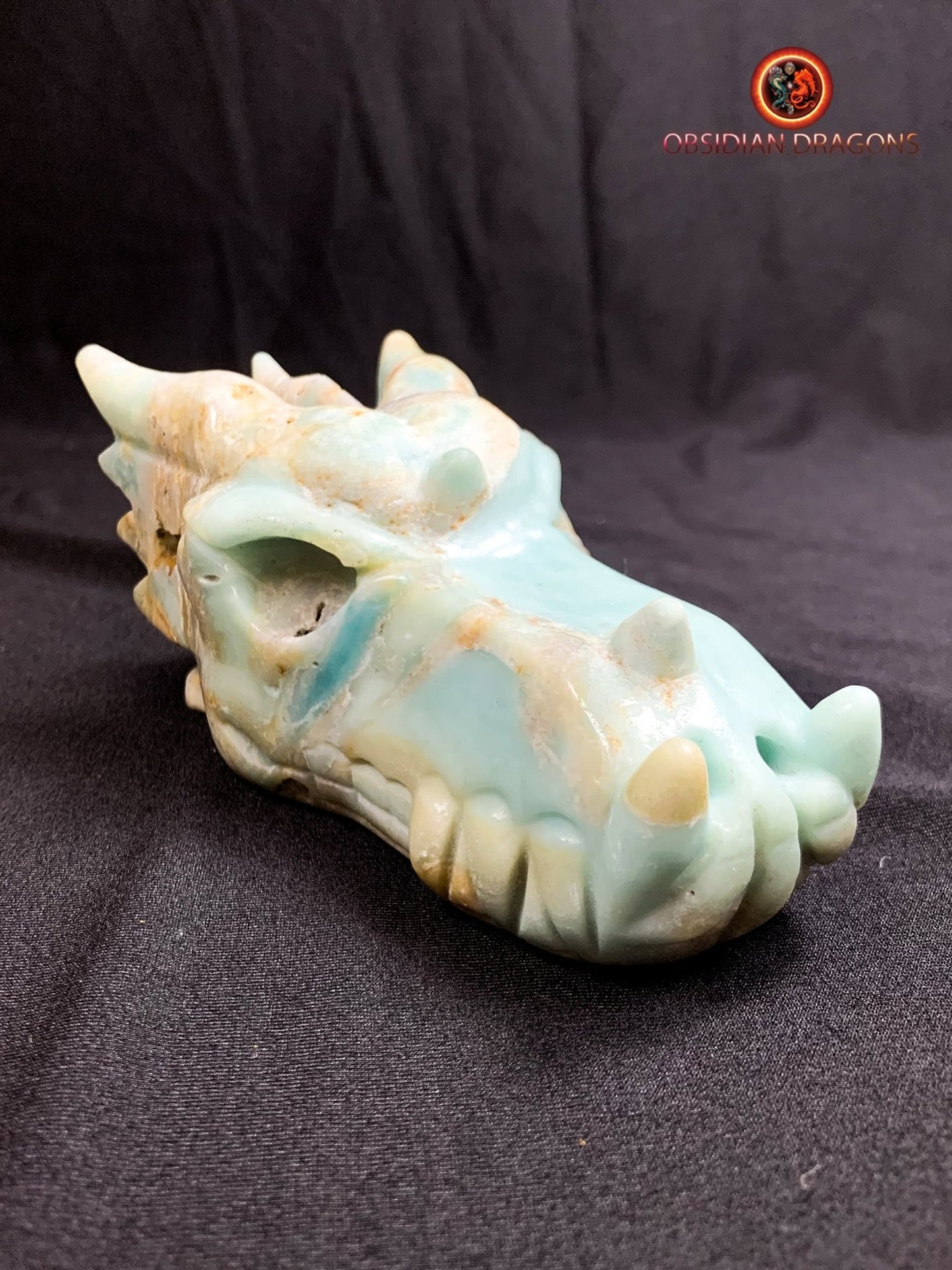 crâne de dragon- artisanal- amazonite- unique