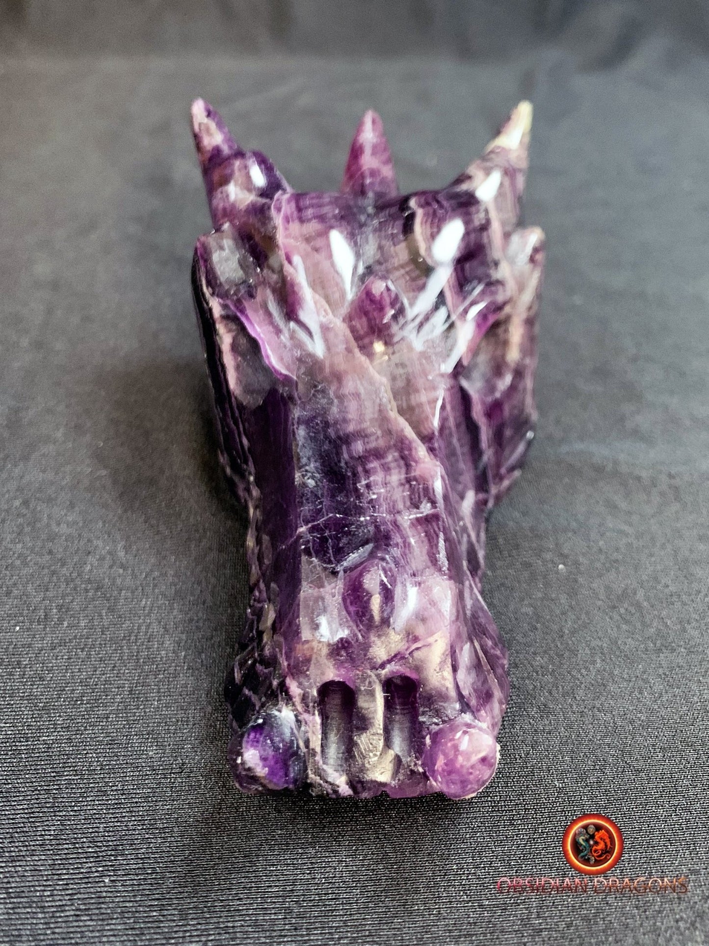 crâne de dragon- artisanal- fluorite- unique