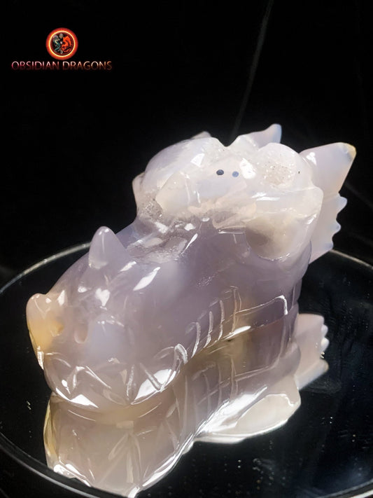 Crâne de dragon- Geode de quartz- Rare | obsidian dragons