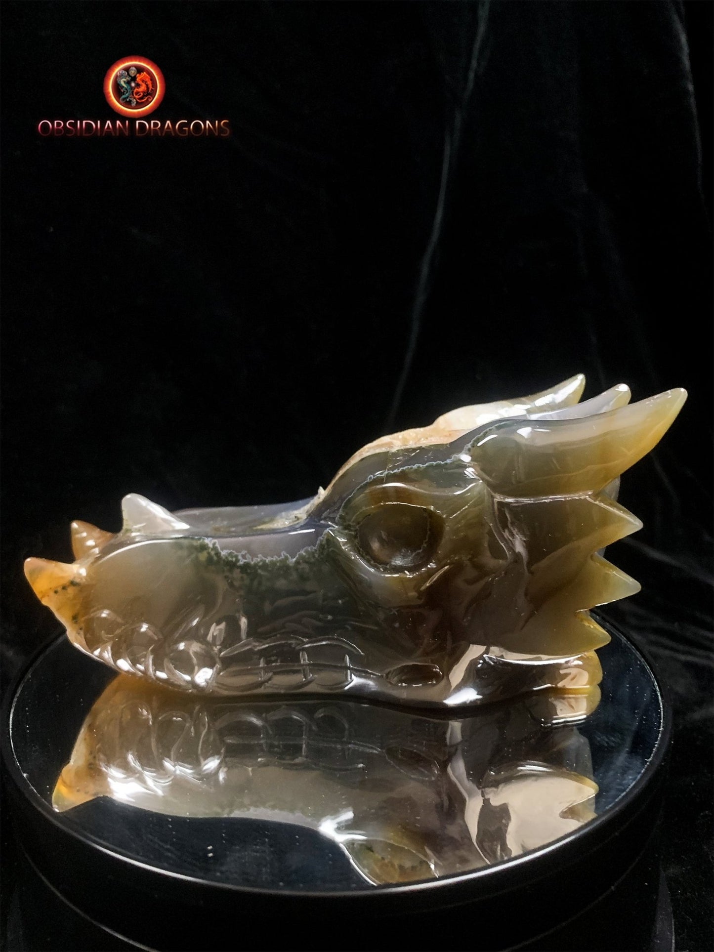 Crâne de dragon- Méditation draconique- Geode de quartz | obsidian dragons