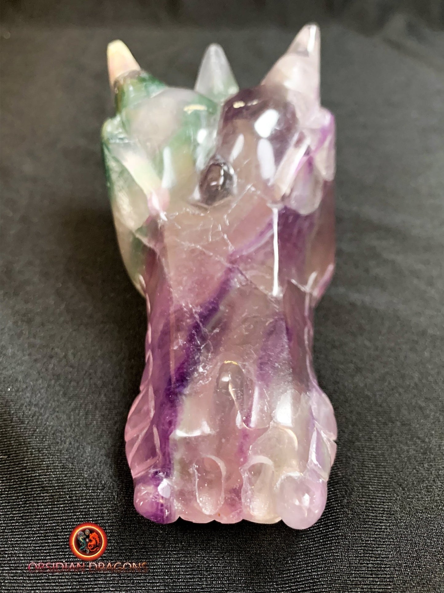 crâne de dragon- artisanal- fluorite- unique