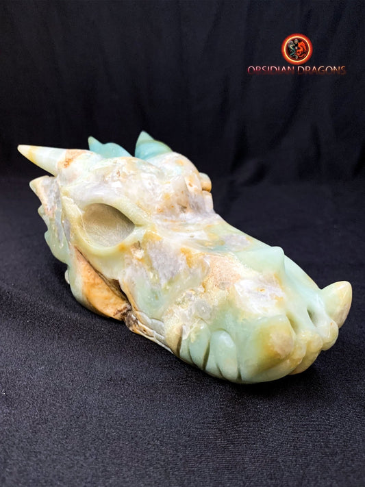 crâne de dragon- artisanal- amazonite- unique