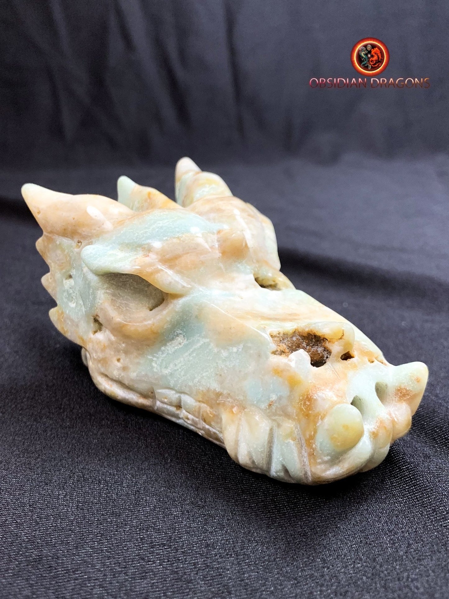 crâne de dragon- artisanal- amazonite- unique