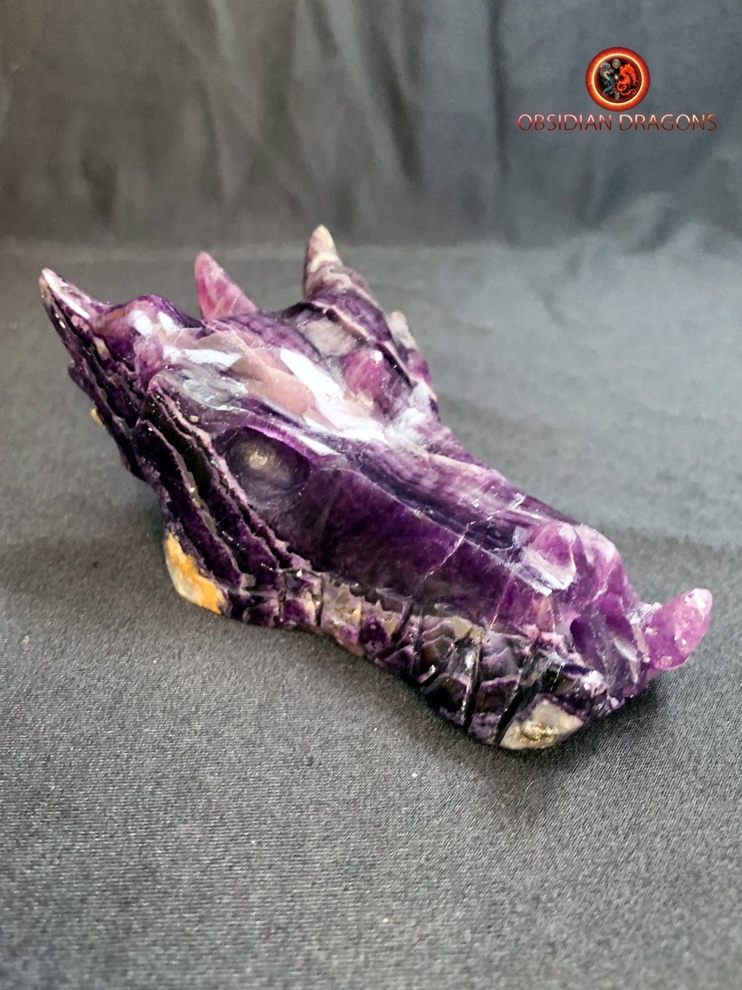 crâne de dragon- artisanal- fluorite- unique