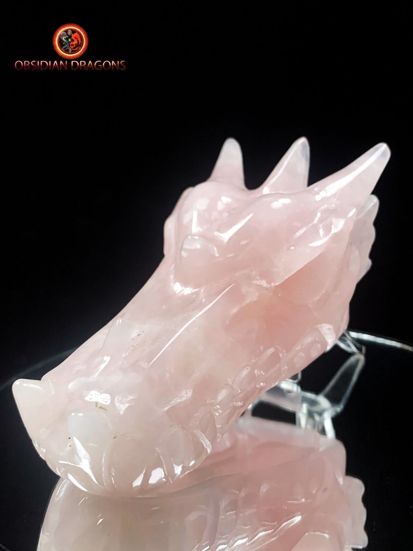 Crâne de dragon- Quartz rose- Artisanal